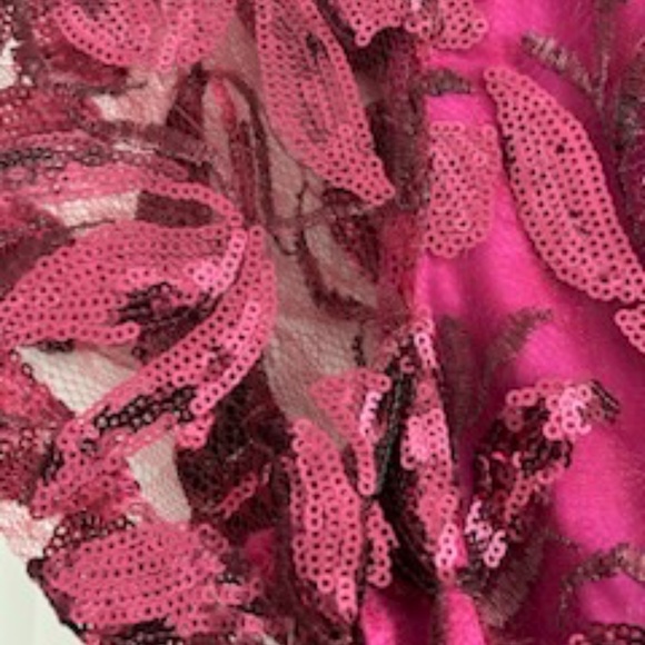 Tahari Formal-Evening Dress, Sequin,  Fuchsia  / Magenta, NWT Size 10 - Picture 3 of 8